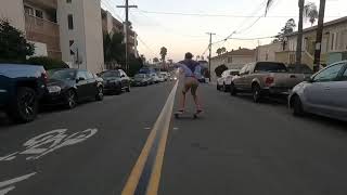 Surfskate session in Ocean Beach, San Diego