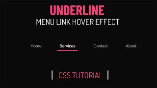 Draw Underline Link Hover Effect | CSS Menu Hover Effect