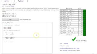 CodingBat - big_diff (Python - Lists2)