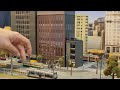 N Scale City Edge Micro Model Railroad Layout Depicting Trams, Trolleys, Streetcars and Light Rail