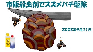 市販の殺虫スプレーでスズメバチを駆除  2022/9/11