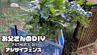 【ルンルンの裏庭】犬に有害なアジサイをフェンスで囲ったお父さん【DIY】