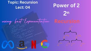 Optimized Power of 2 Using Recursion | Fast Exponentiation | Recursion Series