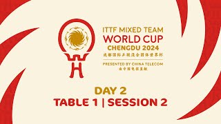 LIVE! | T1 | Day 2 | ITTF Mixed Team World Cup 2024 | Session 2