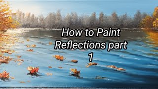 How to paint Reflection with Oil paints Part 1  #paintingforbeginners #oilpaintinglandscape