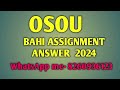 osou bahi assignment answer 2024 osou bahi solve assignment 2024