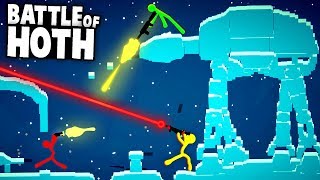 BATTLE of HOTH!  Stick Fight is BACK, Baby! (Stick Fight Multiplayer Gameplay - best custom maps)