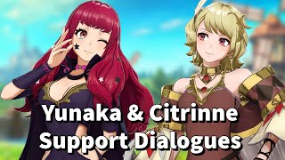 All Yunaka \u0026 Citrinne Support Dialogues - Fire Emblem: Engage