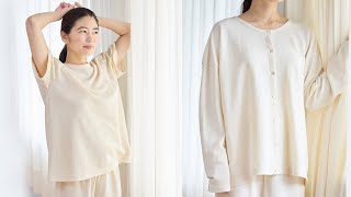 鹿の子メッシュTシャツ・カーディガン・パンツ【プリスティンの製品をご紹介】 #organiccotton #nodyed #オーガニックコットンを無染色で