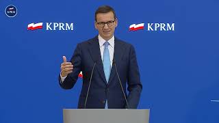 Mateusz Morawiecki i Marlena Maląg podczas konferencji prasowej o wzroście wynagrodzenia minimalnego