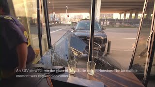 Video captures the moment SUV slams into Houston cafe