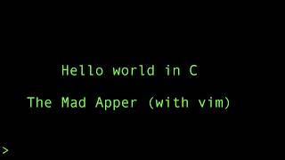 Hello world in C with Vim