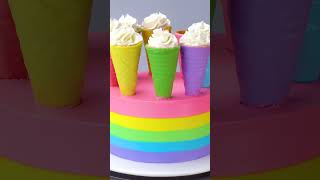 Colorful Ice Cream Birthday Cake Decorating Idea