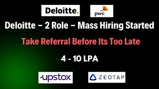 Deloitte Bulk Hiring | PWC Biggest Hiring | 2025 batch hiring off campus | hire me plz