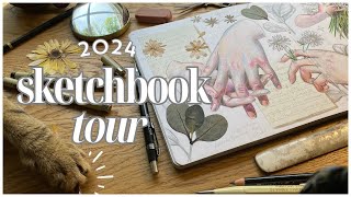 Sketchbook Tour 2024 !  Come take a stroll through my mixed media sketchbook 💖