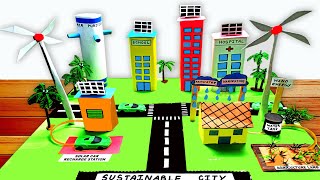 Sustainable City Model on Cardboard | Sustainable Development Project | Smart City Project Making