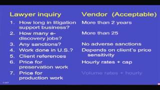 E-Discovery- Vendors