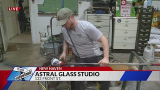 Creating glass pieces at the Astral Glass Studio