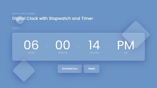 Digital Clock using HTML CSS & JavaScript | Javascript Stopwatch and Timer