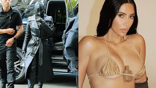 IS THAT FOR REAL?! Kim Kardashian Shocks in FETISH Mask with Zips and Head to toe leather look