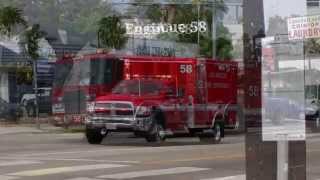 LAFD Rescue 58 \u0026 Engine 58 (Q \u0026 Air Horn) Responding