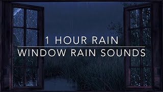 Heavy Rain and Thunder - Window Rain Sound - 1 hour Rain Sounds for Sleep - Green noise