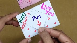 DIY - SURPRISE MESSAGE CARD FOR MOTHER'S DAY | Pull Tab Origami Envelope Card | Happy Mother's Day