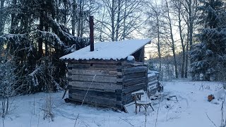 Found an abandoned Log cabin in the Forest. Extreme cold night.