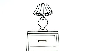 How to draw a table lamp step by step TABLE LAMP drawing  Very Easy