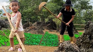 Daily life of a 19 year old single mother on a mountain farm, gardening, taking care of her children