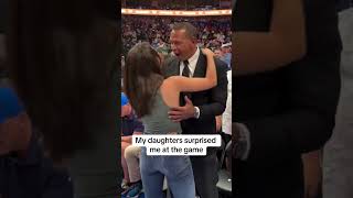Alex Rodriguez stunned as daughter surprises him at Timberwolves playoff game #shorts