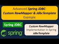 Advanced Spring JDBC: Custom RowMapper & JdbcTemplate Example | Spring JDBC tutorial