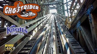 2024 Ghost Rider Roller Coaster On Ride Front Seat 4K POV Knott's Berry Farm