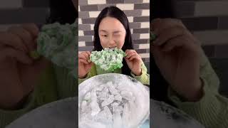 ASMR Drinking  colorful, EATING CRUNCHY ICE with honey Jelly eating show