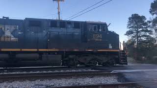 CSX 894 switching cars in Maxwell Yard with its horrible K5HL on 12-6-24