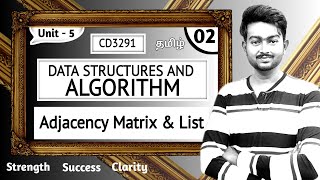 Adjacency Matrix in Tamil | Adjacency List in Tamil | Data Structures and Algorithms in Tamil Unit 5