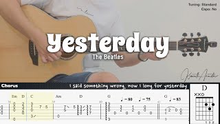 Yesterday - The Beatles | Fingerstyle Guitar | TAB + Chords + Lyrics