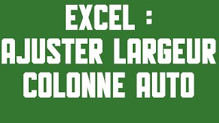 Ajuster automatiquement la largeur de la colonne sur Excel 2013 S01E42