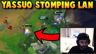 YASSUO MOE First Game LAN Unranked to CHALLENGER | POPPING OFF ON EZREAL