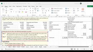 Balance Sheet with Business Transactions | Financial and Managerial accounting | Problem 2.7A \u0026 2.8A