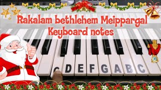 Rakalam bethlehem meippargal Keyboard notes | While shepherds watch'd their keyboard notes | #121