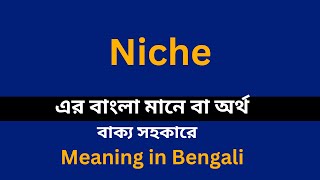 Niche meaning in bengali/Niche শব্দের বাংলা ভাষায় অর্থ অথবা মানে কি