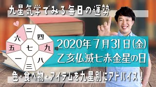 今日の運勢・2020年7月31日【九星気学風水＋易で開運！】ー社会運勢学会認定講師：石川享佑監修