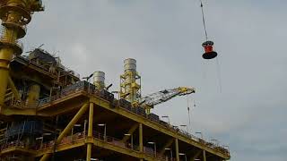 Basket transfer in Offshore working crew manpower transfer FPSO platform Oil and Gas Floating Barge