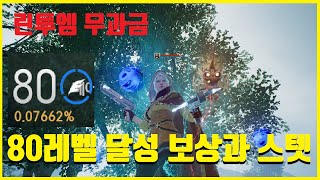 [리니지2M] 무과금 레벨 80 달성 보상과 스텟 확인 リネージュ lineage 天堂2m