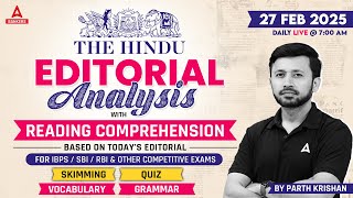 The Hindu Editorial Analysis | 27 February 2025 | Vocab, Grammar, Reading, Skimming | By Parth Sir