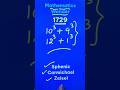 Strange Names of 1729 II Amazing Mathematics Facts II Hardy-Ramanujan Number #youtubeshorts #facts