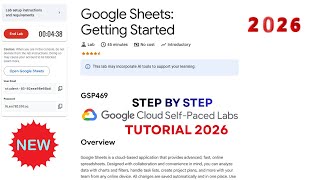 Google Sheets: Getting Started | GSP469 | 2026 | #arcade #GSP469