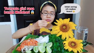 BUNGA MATAHARI + IKAN BAKAR SAMBAL DABU DABU + LALAPAN DAUN PEPAYA + TIMUN | MUKBANG INDONESIA