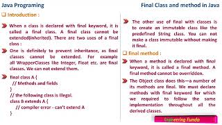 final keyword – Java Programming